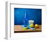 Lemons and Bottle Still Life-null-Framed Premium Giclee Print