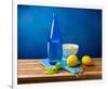 Lemons and Bottle Still Life-null-Framed Premium Giclee Print