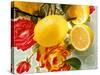 Lemons and Lemon Halves-Foodcollection-Stretched Canvas