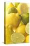 Lemons and Limes Close-Up-null-Stretched Canvas