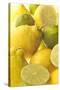 Lemons and Limes Close-Up-null-Stretched Canvas