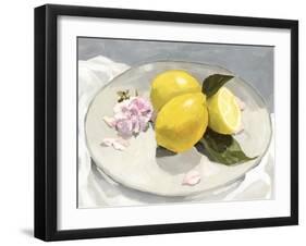 Lemons on a Plate lI-Victoria Barnes-Framed Art Print