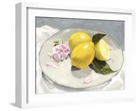 Lemons on a Plate lI-Victoria Barnes-Framed Art Print
