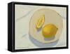 Lemons on Handmade Plate-Sophie Harding-Framed Stretched Canvas