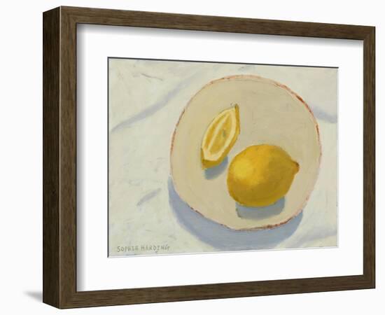 Lemons on Handmade Plate-Sophie Harding-Framed Giclee Print