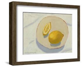 Lemons on Handmade Plate-Sophie Harding-Framed Giclee Print