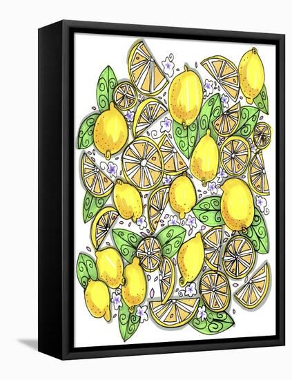 Lemons Original-Cyndi Lou-Framed Stretched Canvas