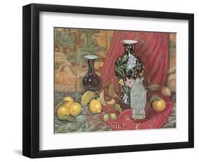 Lemons with Black Vase-Francie Botke-Framed Art Print