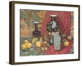 Lemons with Black Vase-Francie Botke-Framed Art Print