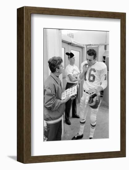 Len Dawson, Quarterback for the Kansas City Chiefs, Smokes a Ciagarette, January 15, 1967-Bill Ray-Framed Photographic Print