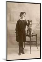 Lena - Evidently a Studious Young Lady - Poses with Her Dog-null-Mounted Photographic Print