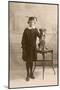 Lena - Evidently a Studious Young Lady - Poses with Her Dog-null-Mounted Photographic Print