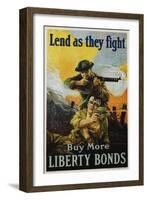 Lend as They Fight - Buy More Liberty Bonds Poster-Sidney H. Riesenberg-Framed Giclee Print