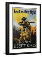 Lend as They Fight - Buy More Liberty Bonds Poster-Sidney H. Riesenberg-Framed Giclee Print