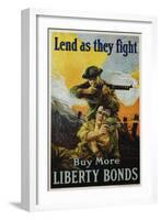 Lend as They Fight - Buy More Liberty Bonds Poster-Sidney H. Riesenberg-Framed Giclee Print