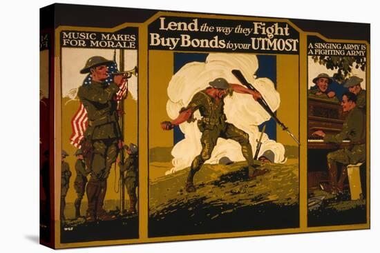 Lend the Way They Fight, 1917-null-Stretched Canvas