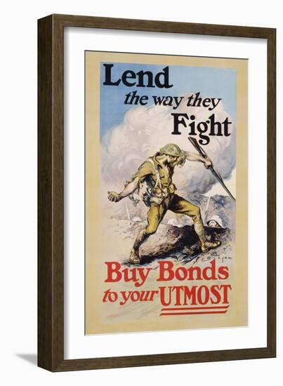 Lend the Way They Fight Poster-Edmund M. Ashe-Framed Giclee Print