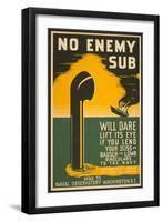 Lend Your Binoculars to the Navy, WW II Poster-null-Framed Art Print