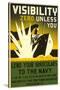 Lend Your Binoculars to the Navy, WWII Poster-null-Stretched Canvas