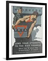 Lend Your Strength to the Red Triangle Poster-null-Framed Giclee Print