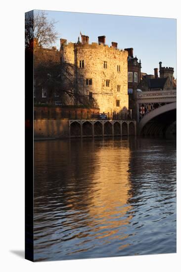Lendal Tower and the River Ouse at Sunset, York, Yorkshire, England, United Kingdom, Europe-Mark Sunderland-Stretched Canvas