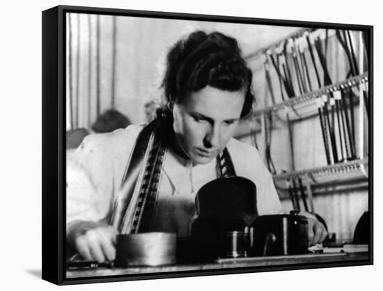 Leni Riefenstahl (b/w photo)-null-Framed Stretched Canvas