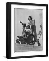 Leni Riefenstahl Directs Cameraman Walter Frentz During the Filming of the Berlin Olympics-null-Framed Photographic Print