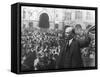 Lenin Addressing a Crowd in Red Square, Moscow, Russian Revolution, October 1917-null-Framed Stretched Canvas
