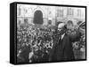 Lenin Addressing a Crowd in Red Square, Moscow, Russian Revolution, October 1917-null-Framed Stretched Canvas