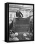 Lenin Delivering a Speech in a Moscow Square, with Trotsky Watching, 1918-null-Framed Stretched Canvas