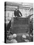 Lenin Delivering a Speech in a Moscow Square, with Trotsky Watching, 1918-null-Stretched Canvas