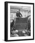 Lenin Delivering a Speech in a Moscow Square, with Trotsky Watching, 1918-null-Framed Photographic Print