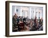 Lenin Haranguing Deputies of the 2nd Soviet Congress, Smolny Palace, St Petersburg, 1917-null-Framed Giclee Print