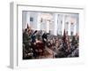 Lenin Haranguing Deputies of the 2nd Soviet Congress, Smolny Palace, St Petersburg, 1917-null-Framed Giclee Print