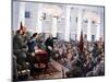 Lenin Haranguing Deputies of the 2nd Soviet Congress, Smolny Palace, St Petersburg, 1917-null-Mounted Giclee Print