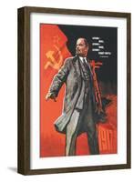Lenin Lived, Lenin is Alive, Lenin Will Live-Victor Ivanov-Framed Art Print