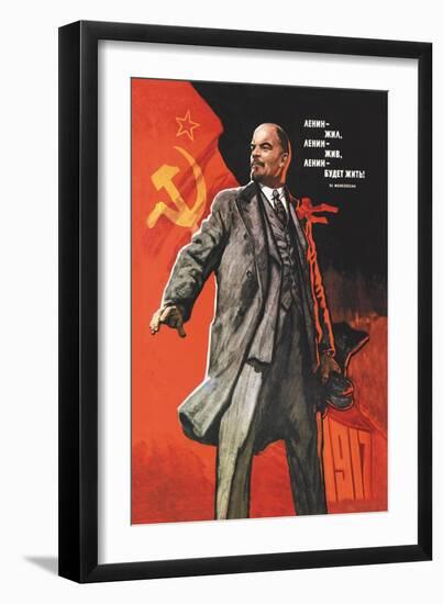 Lenin Lived, Lenin is Alive, Lenin Will Live-Victor Ivanov-Framed Art Print