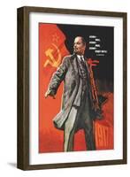 Lenin Lived, Lenin is Alive, Lenin Will Live-Victor Ivanov-Framed Art Print