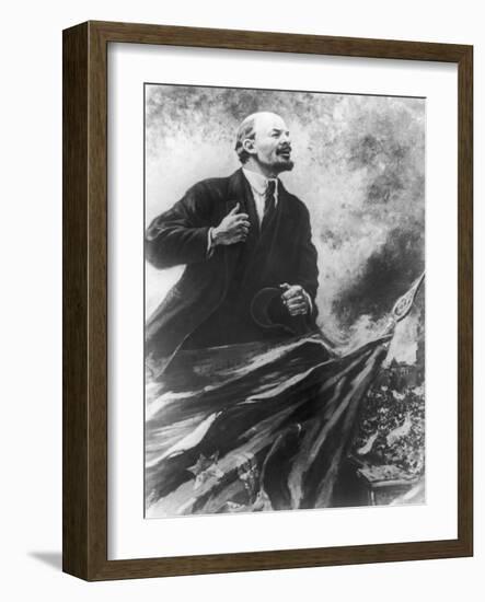 Lenin Making a Rousing Speech-null-Framed Photographic Print