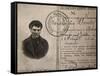 Lenin's Fake Identity Card, July 1917-null-Framed Stretched Canvas