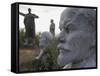 Lenin Statues, Semey, Kazakhstan-Ian Trower-Framed Stretched Canvas