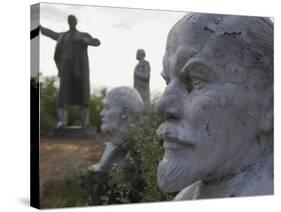 Lenin Statues, Semey, Kazakhstan-Ian Trower-Stretched Canvas