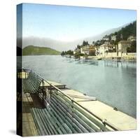 Lenno (Italy), the Village Seen from Lake Como, Circa 1890-Leon, Levy et Fils-Stretched Canvas