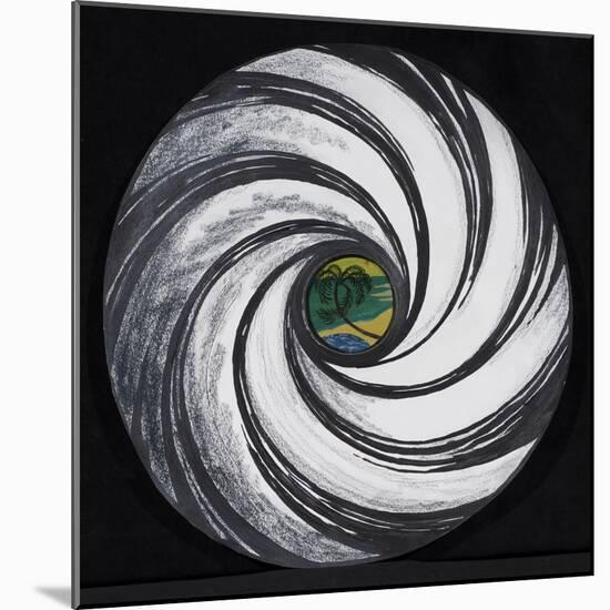 Lense Swirl with Palm Tree, 2005-Carolyn Hubbard-Ford-Mounted Giclee Print