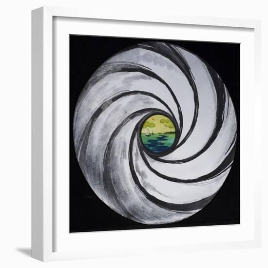 Lense Swirl with Sea and Clouds, 2005-Carolyn Hubbard-Ford-Framed Giclee Print