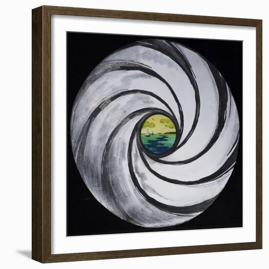 Lense Swirl with Sea and Clouds, 2005-Carolyn Hubbard-Ford-Framed Giclee Print