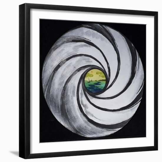 Lense Swirl with Sea and Clouds, 2005-Carolyn Hubbard-Ford-Framed Giclee Print