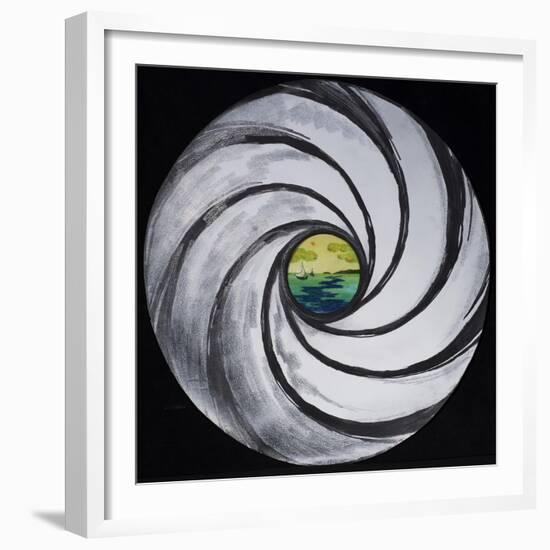 Lense Swirl with Sea and Clouds, 2005-Carolyn Hubbard-Ford-Framed Giclee Print