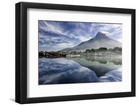 Lenticular Cloud Above Lion's Head on Signal Hill Reflected in Ocean, Camp's Bay, Cape Town-Kimberly Walker-Framed Premium Photographic Print