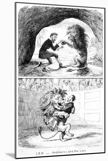 Leo - Androcles and the Lion, 19th Century-George Cruikshank-Mounted Giclee Print